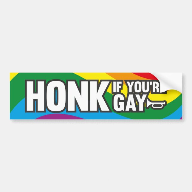 Adesivo Para Carro Honk if you're Gay (Frente)