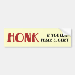Adesivo Para Carro honk para a paz e o silêncio