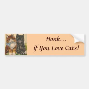 Adesivo Para Carro Honk se você ama gatos! Autocolante no vidro