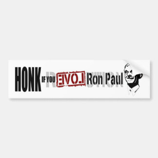 Adesivo Para Carro HONK se você AMA Ron Paul!