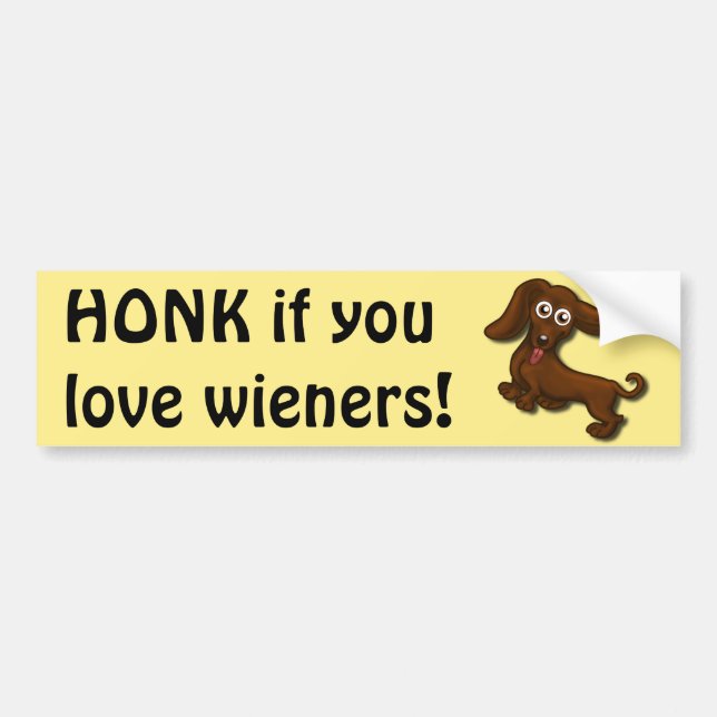 Adesivo Para Carro HONK se você amam wieners, dachshund engraçado (Frente)