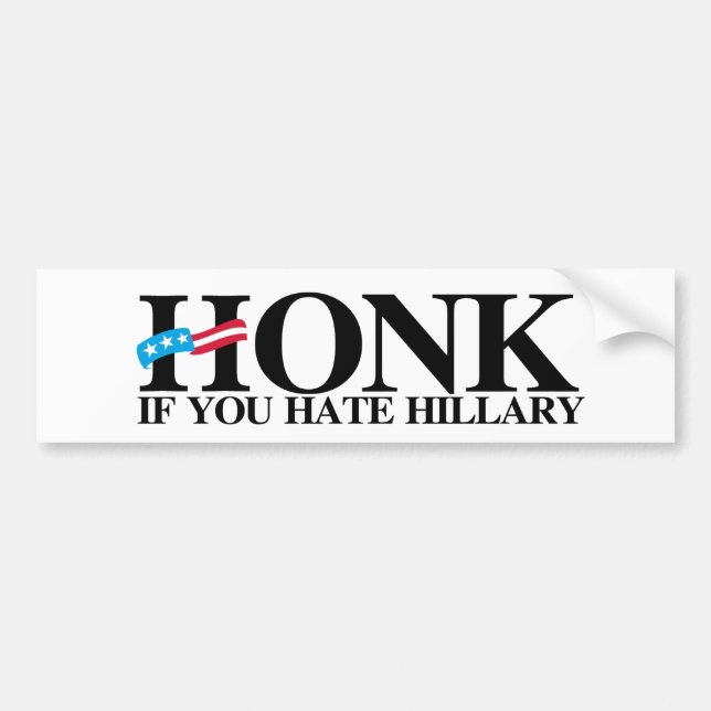Adesivo Para Carro Honk se você deia Hillary - Anti-Hillary - .png (Frente)