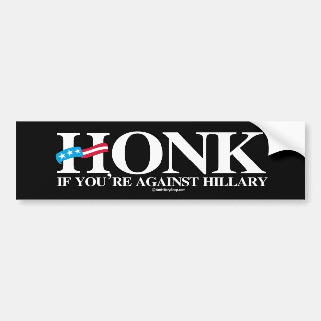 Adesivo Para Carro Honk se você está contra Hillary - Anti-Hillary - (Frente)