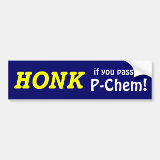 Adesivo Para Carro HONK se você passou P-Chem! (amarelo/azul)