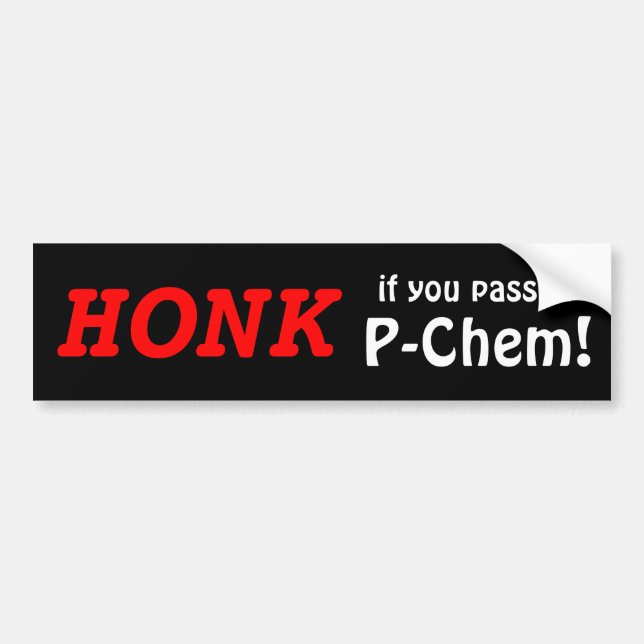 Adesivo Para Carro HONK se você passou P-Chem! (vermelho/preto) (Frente)