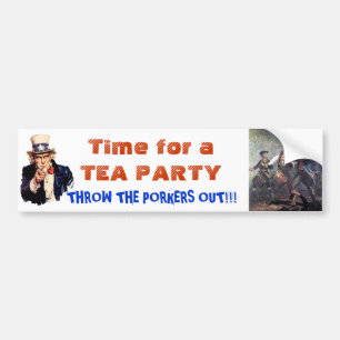 Adesivo Para Carro Hora para um outro tea party América!