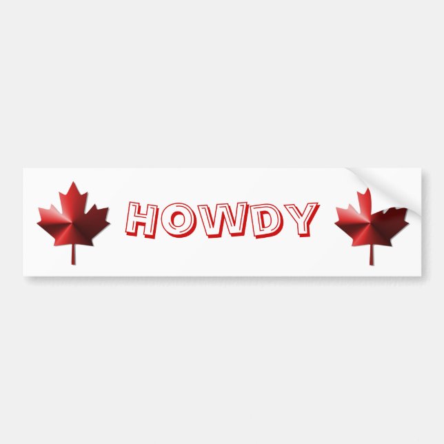 Adesivo Para Carro Howdy Canada Flag Maple Leaf Bumper Sticker (Frente)