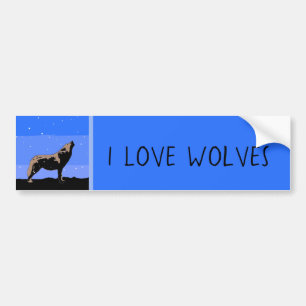 Adesivo Para Carro Howling Wolf no inverno - Arte original sobre a vi