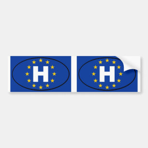 Adesivo Para Carro Hungria - H - oval da União Europeia