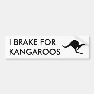 Adesivo Para Carro I BRAKE FOR KANGAROOS Bumper Sticker