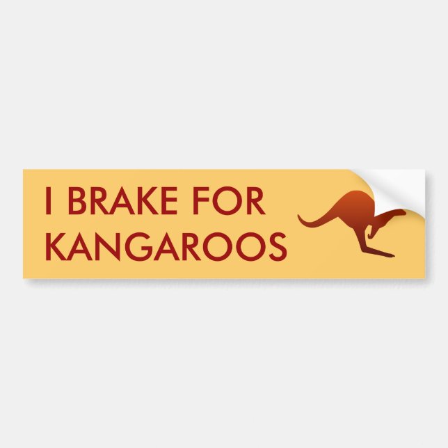 Adesivo Para Carro I BRAKE FOR KANGAROOS Bumper Sticker (Frente)