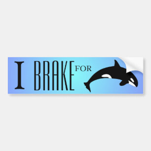 Adesivo Para Carro I Brake for Orca Killer Whale Silhouette Blue