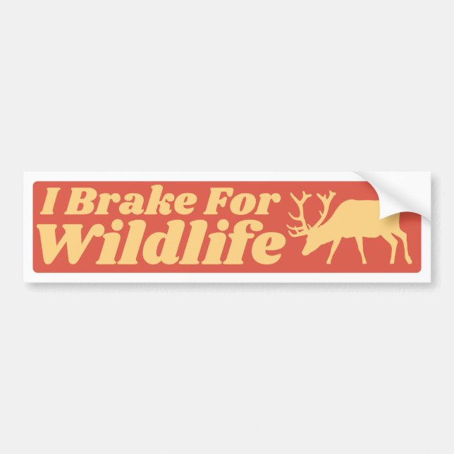 Adesivo Para Carro I Brake for Wildlife (Frente)