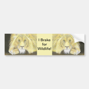 Adesivo Para Carro I Brake for Wildlife Lion
