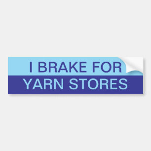 Adesivo Para Carro I Brake for Yarn Stores Blue