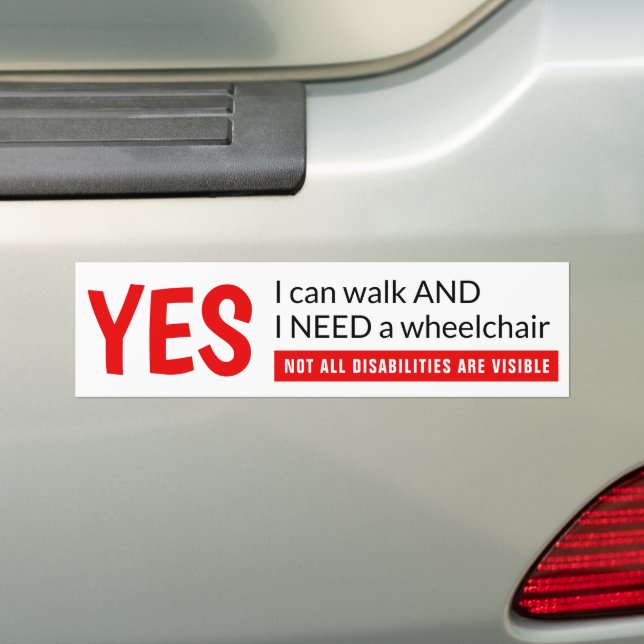 Adesivo Para Carro I Can Walk Ambulatory Wheelchair User Awareness (No carro)
