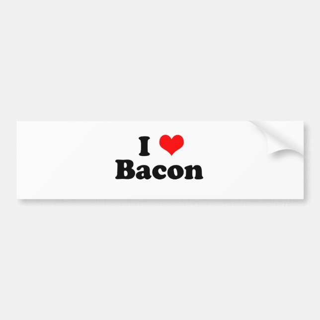 Adesivo Para Carro I Heart Bacon (Frente)
