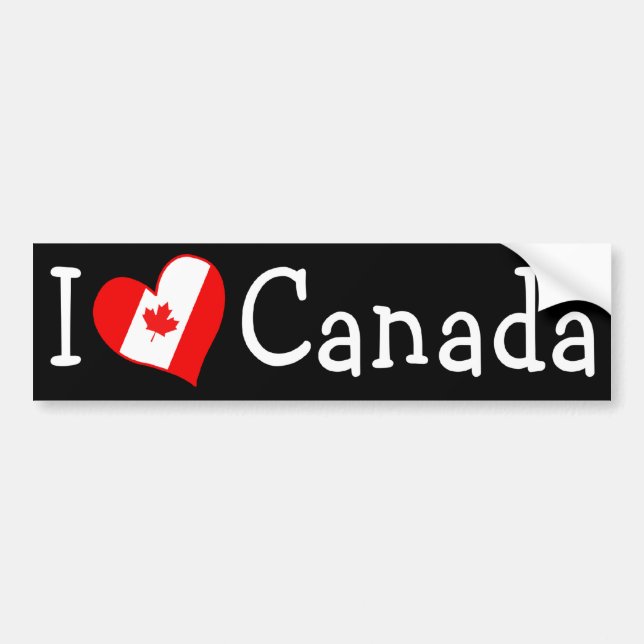 Adesivo Para Carro I Heart Canada (Frente)