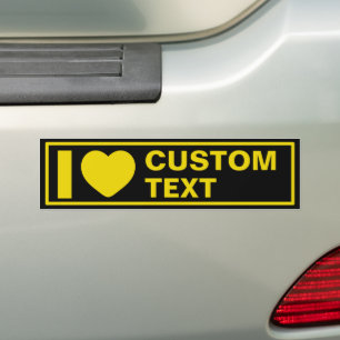 Adesivo Para Carro I Heart Custom Modelo Modern Yellow