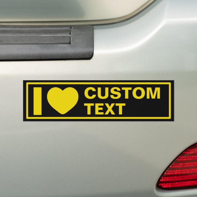 Adesivo Para Carro I Heart Custom Modelo Modern Yellow (No carro)