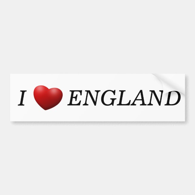 Adesivo Para Carro I Heart England bk bscnt (Frente)