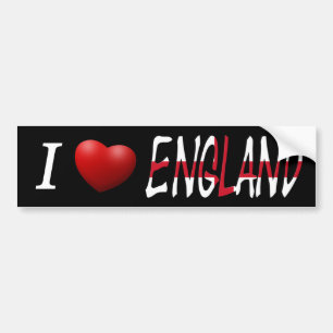 Adesivo Para Carro I Heart England on English Flag bscn