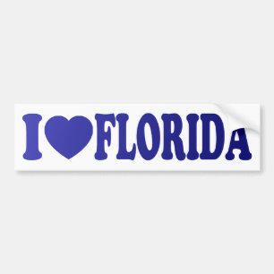 Adesivo Para Carro I Heart Florida em Blue - Sticker