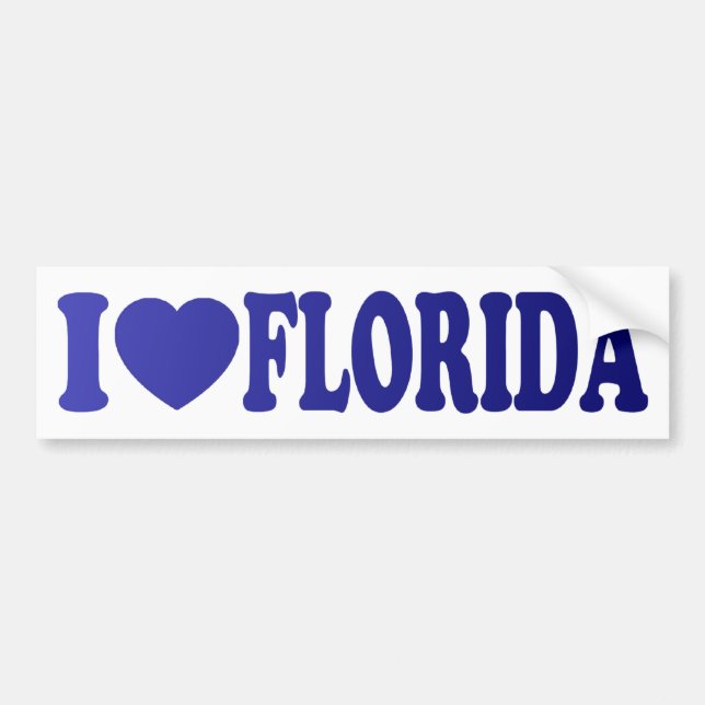 Adesivo Para Carro I Heart Florida em Blue - Sticker (Frente)