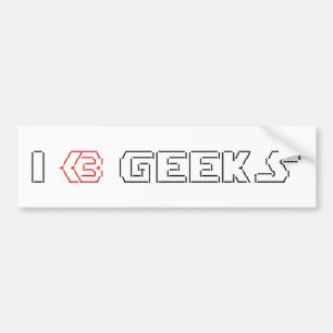 Adesivo Para Carro I Heart Geeks ASCII ART