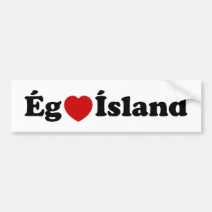 Adesivo Para Carro I Heart (Love) Islândia [Ég Elska Ísland] Islandês
