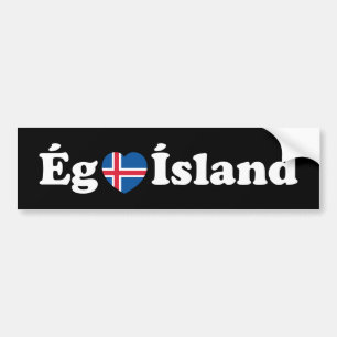 Adesivo Para Carro I Heart (Love) Islândia [Ég Elska Ísland] Islandês