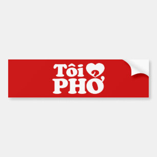 Adesivo Para Carro I Heart (Love) Pho (Tôi ❤ PHỞ) Vietnamese Language