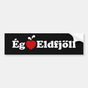 Adesivo Para Carro I Heart (Love) Volcanoes [Ég Elska Eldfjöll]