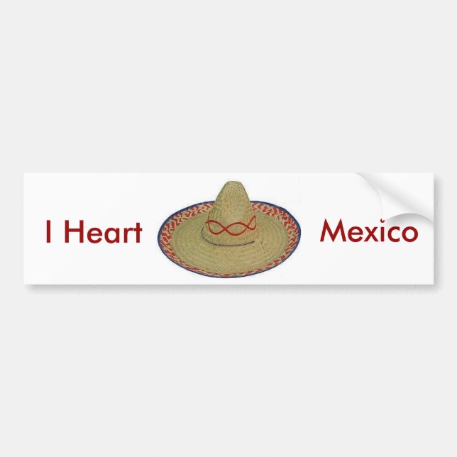 Adesivo Para Carro I Heart Mexico (Frente)