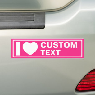 Adesivo Para Carro I Heart Modern Hot Pink Bumper Sticker