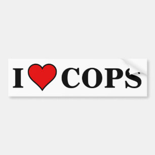 ADESIVO PARA CARRO ~I LOVE COPS~ BUMPER STICKER