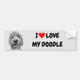Adesivo Para Carro I love my Doodle