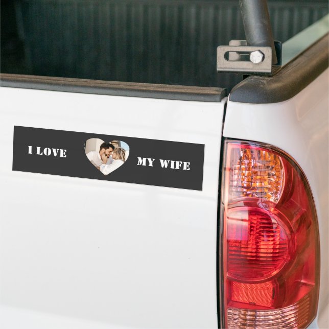 Adesivo Para Carro I Love My Wife Heart Custom Personalized Photo (No caminhão)
