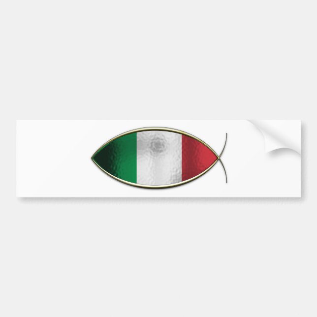 Adesivo Para Carro Ichthus - bandeira italiana (Frente)
