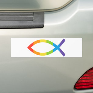 Adesivo Para Carro Ichthys Jesus Fish LGBTQ Gay Christian