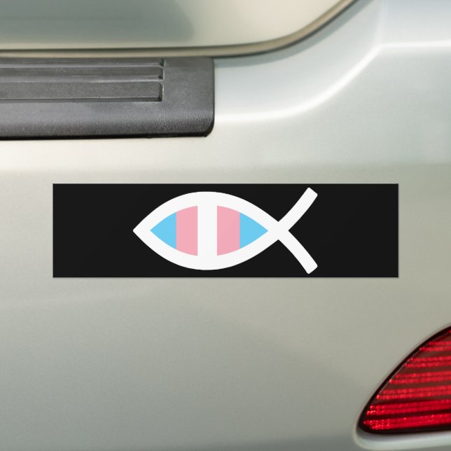 Adesivo Para Carro Ichthys Jesus Fish LGBTQ Transgender Christian (No carro)