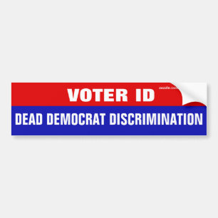 Adesivo Para Carro ID de Eleitor é Discriminação Democrata Morta