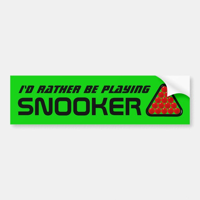 Adesivo Para Carro Id Rather Be Playing Snooker Funny Billiards (Frente)