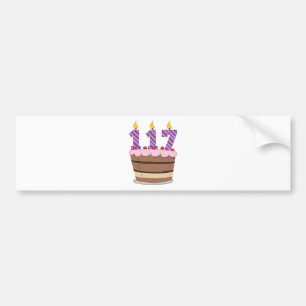 Adesivo Para Carro Idade 117 no bolo de aniversário