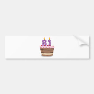 Adesivo Para Carro Idade 81 no bolo de aniversário