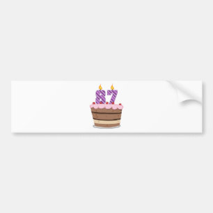 Adesivo Para Carro Idade 87 no bolo de aniversário