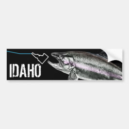 ADESIVO PARA CARRO IDAHO STEELHEAD - AQUI PESCA PESCADA - IDAHO BRILH