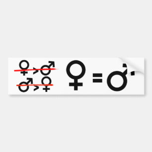 Adesivo Para Carro Igualdade de género - as mulheres são iguais aos