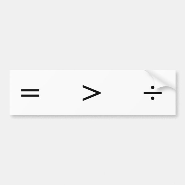 Adesivo Para Carro Igualdade maior do que divisão (Frente)