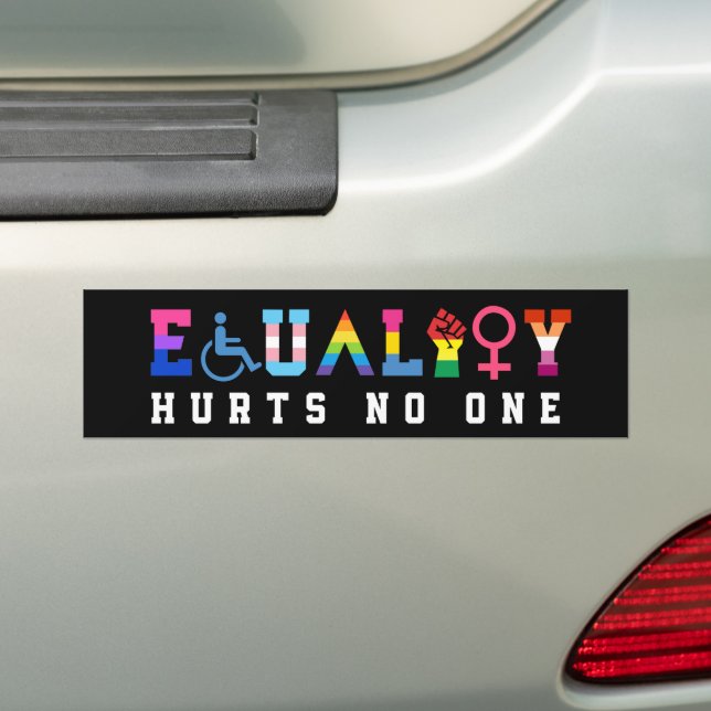 Adesivo Para Carro Igualdade não prejudica ninguém LGBTQ (No carro)